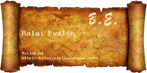 Balai Evelin névjegykártya